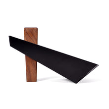 Black Walnut and Powder Coated Metal Pedestal Bowl, Fruitdish