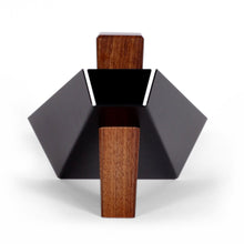 Black Walnut and Powder Coated Metal Pedestal Bowl, Fruitdish Dracula