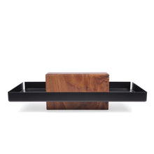 Black Walnut and Powder Coated Steel Pedestal Bowl, Catchall