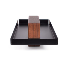 Black Walnut and Powder Coated Steel Pedestal Bowl, Catchall