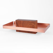 Pedestal Tray, Copper, Walnut, Catch-all