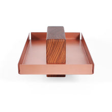 Pedestal Tray, Copper, Walnut, Catch-all