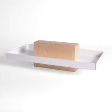 Maple and White Steel Pedestal Tray, Catchall